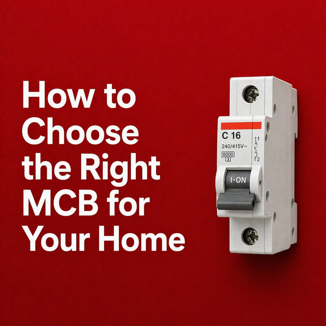 HOW TO CHOOSE THE RIGHT MCB FOR YOUR HOME