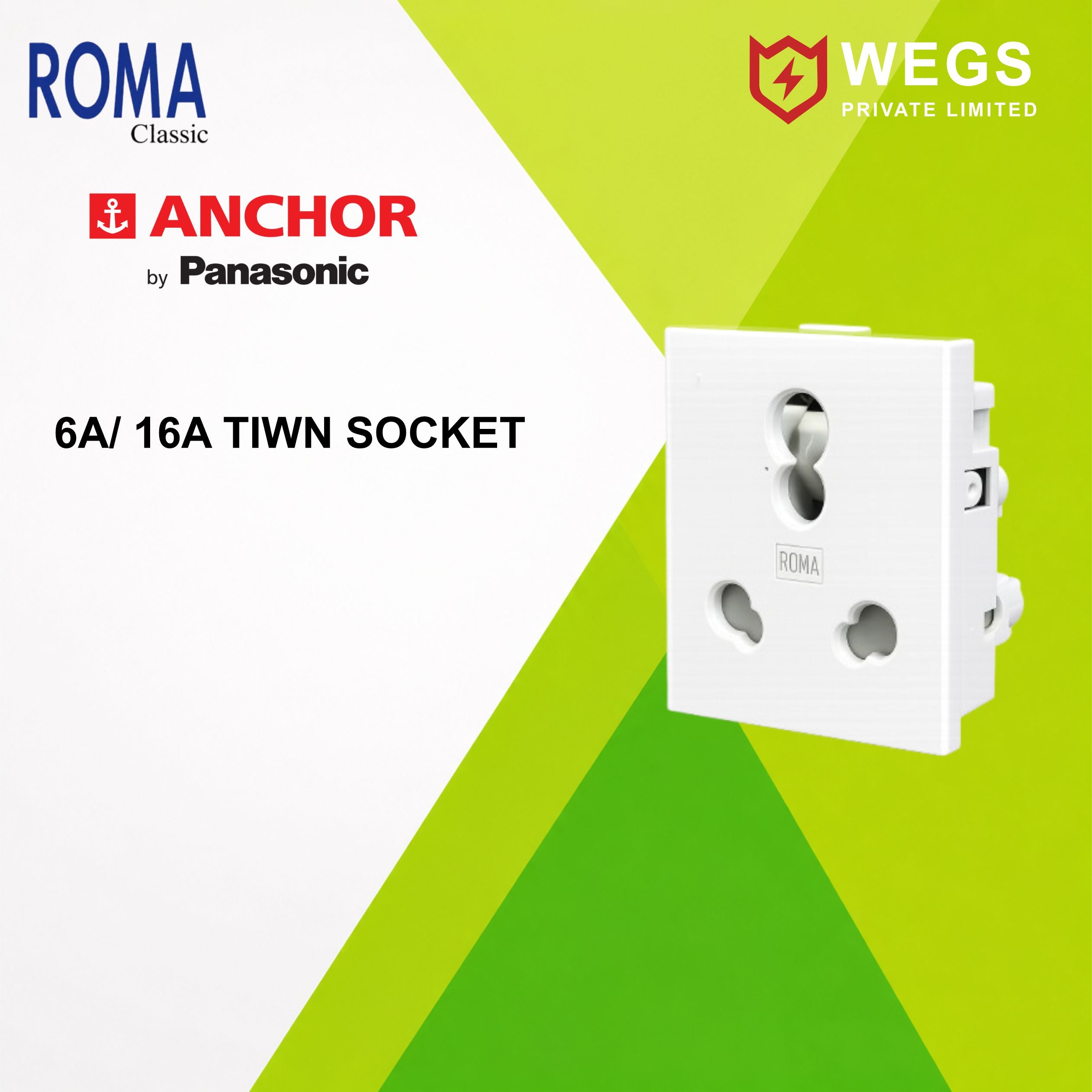 6A /16A TWIN SOCKET,ISI SOCKET