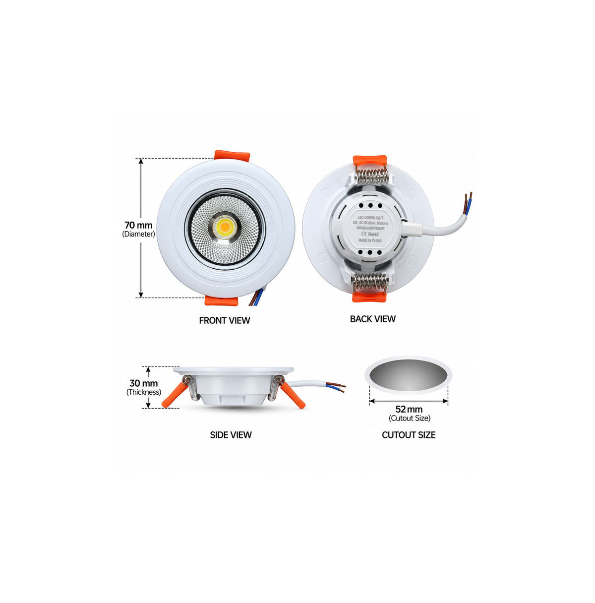 GM Ario 3in1 LED COB Downlight 3W