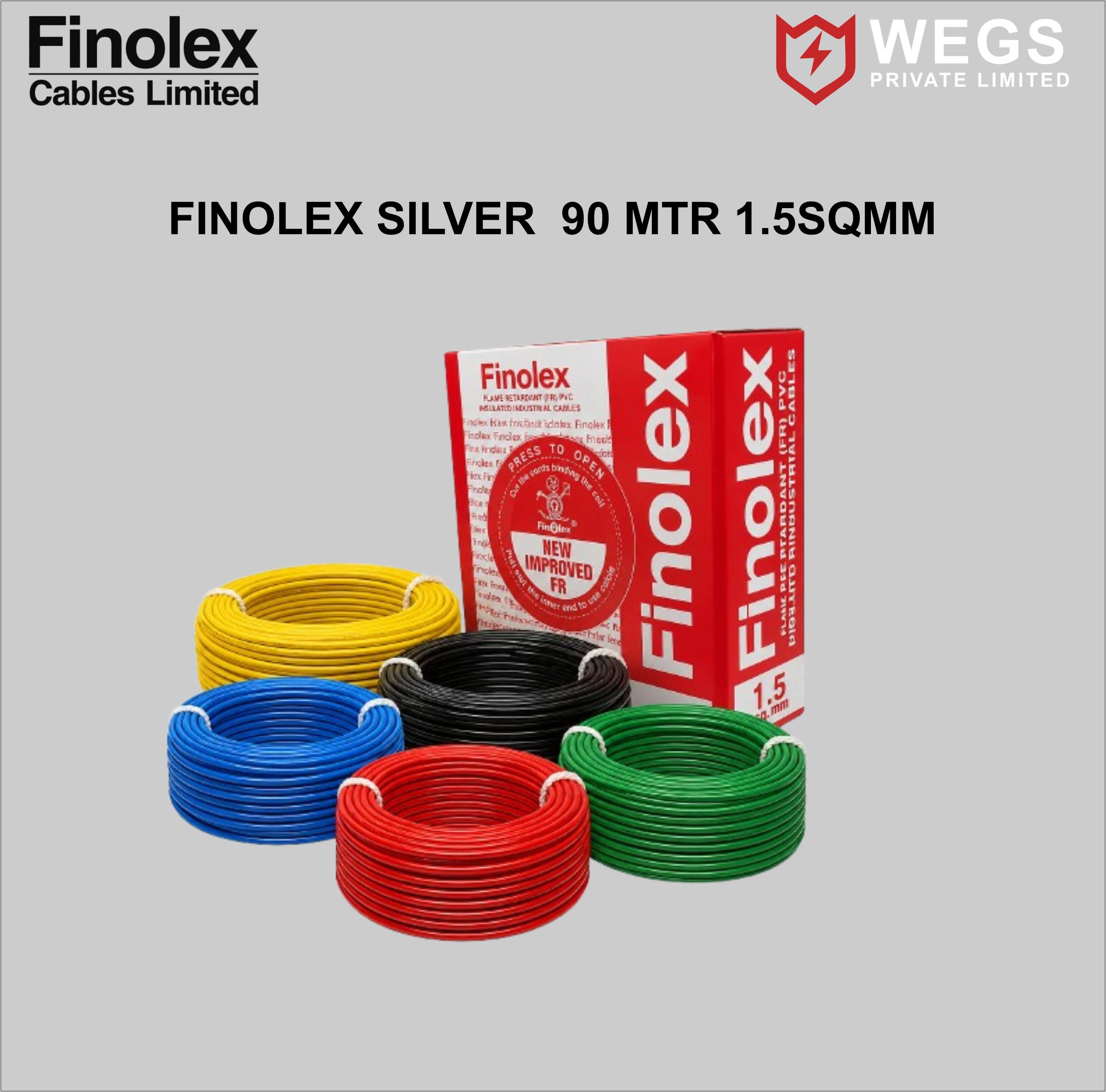 FINOLEX 1.5SQ MM WIRE (90MTR) SILVER