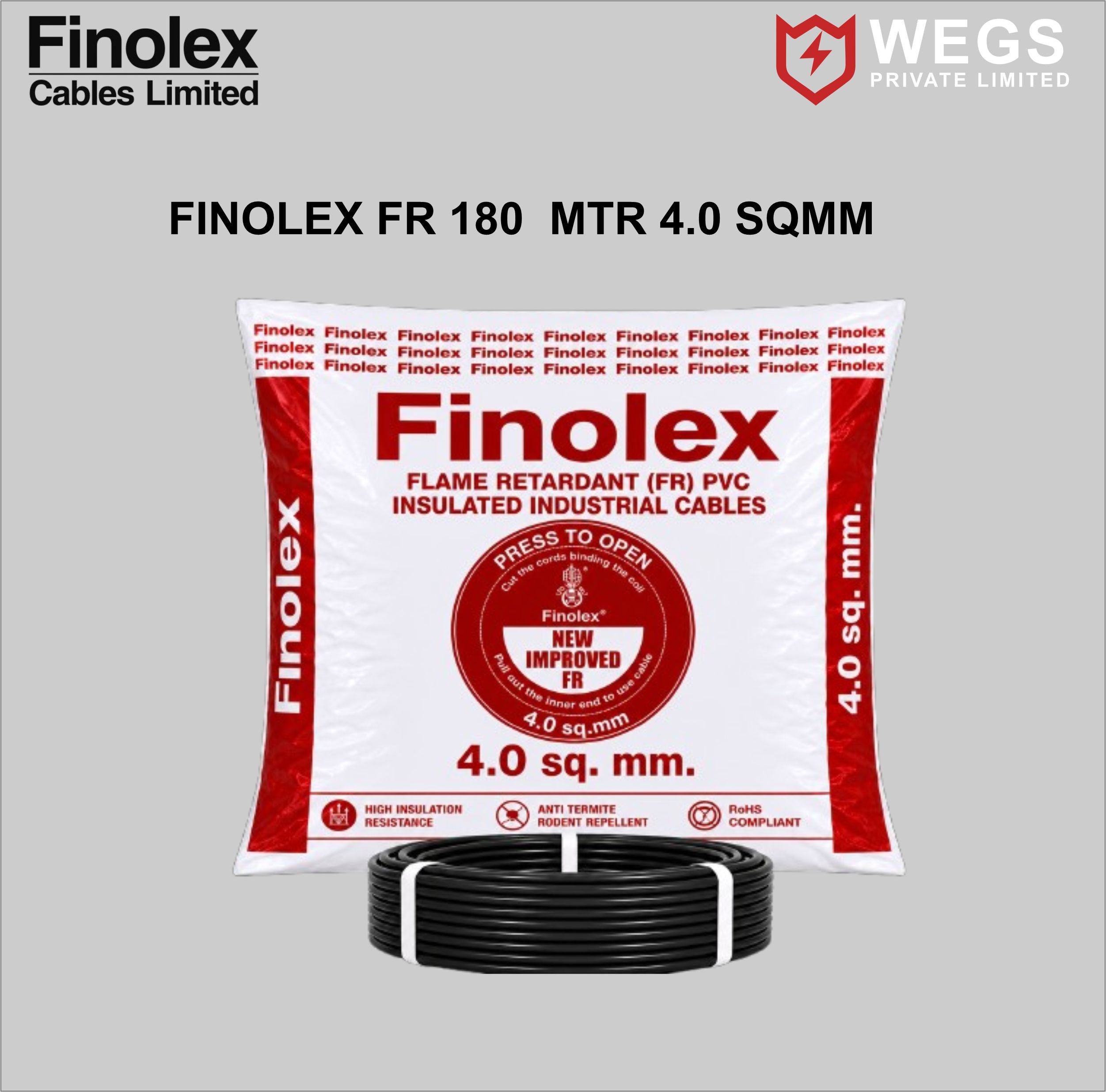 FINOLEX 4.0SQ MM WIRE (180MTR)