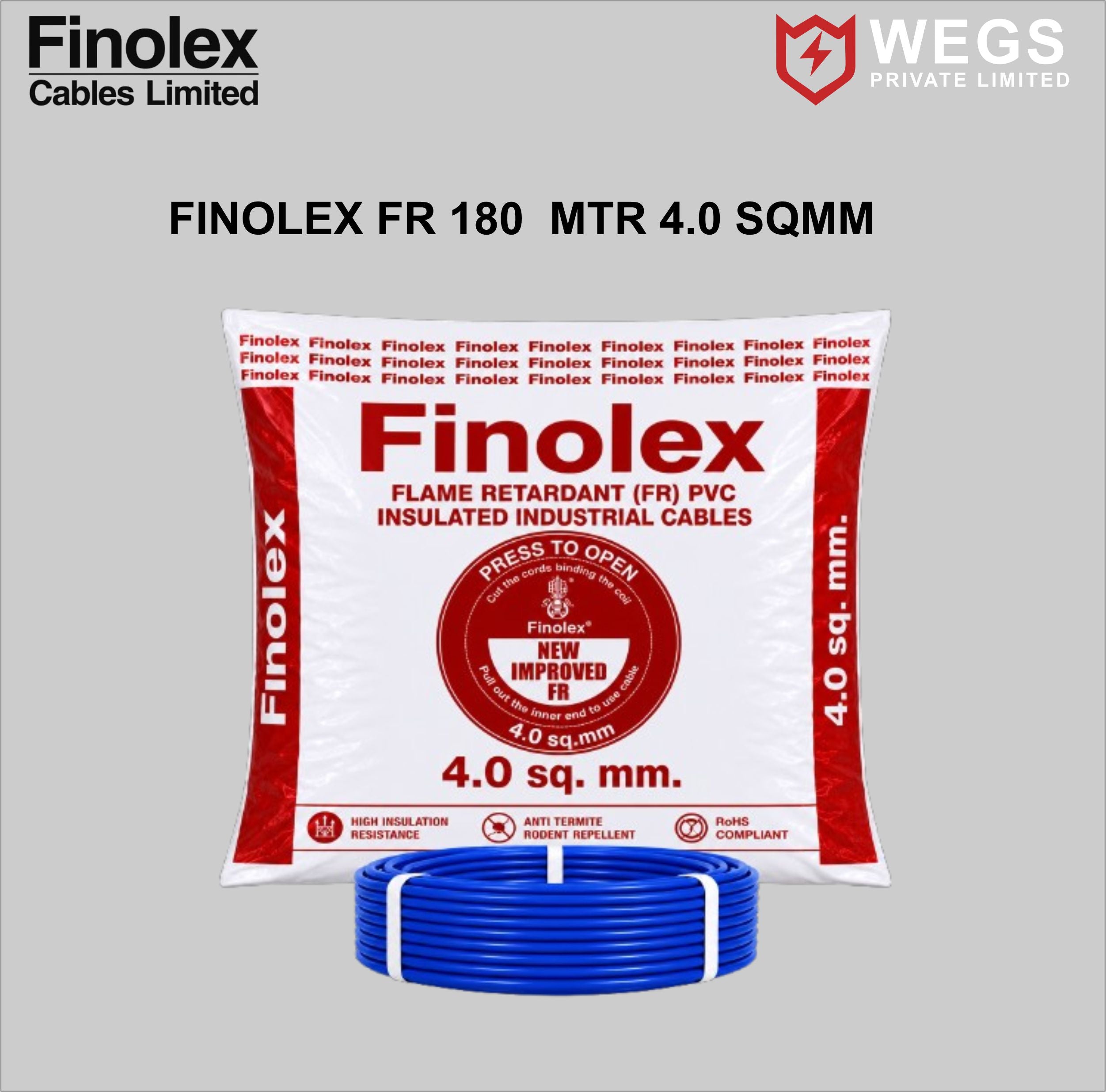 FINOLEX 4.0SQ MM WIRE (180MTR)