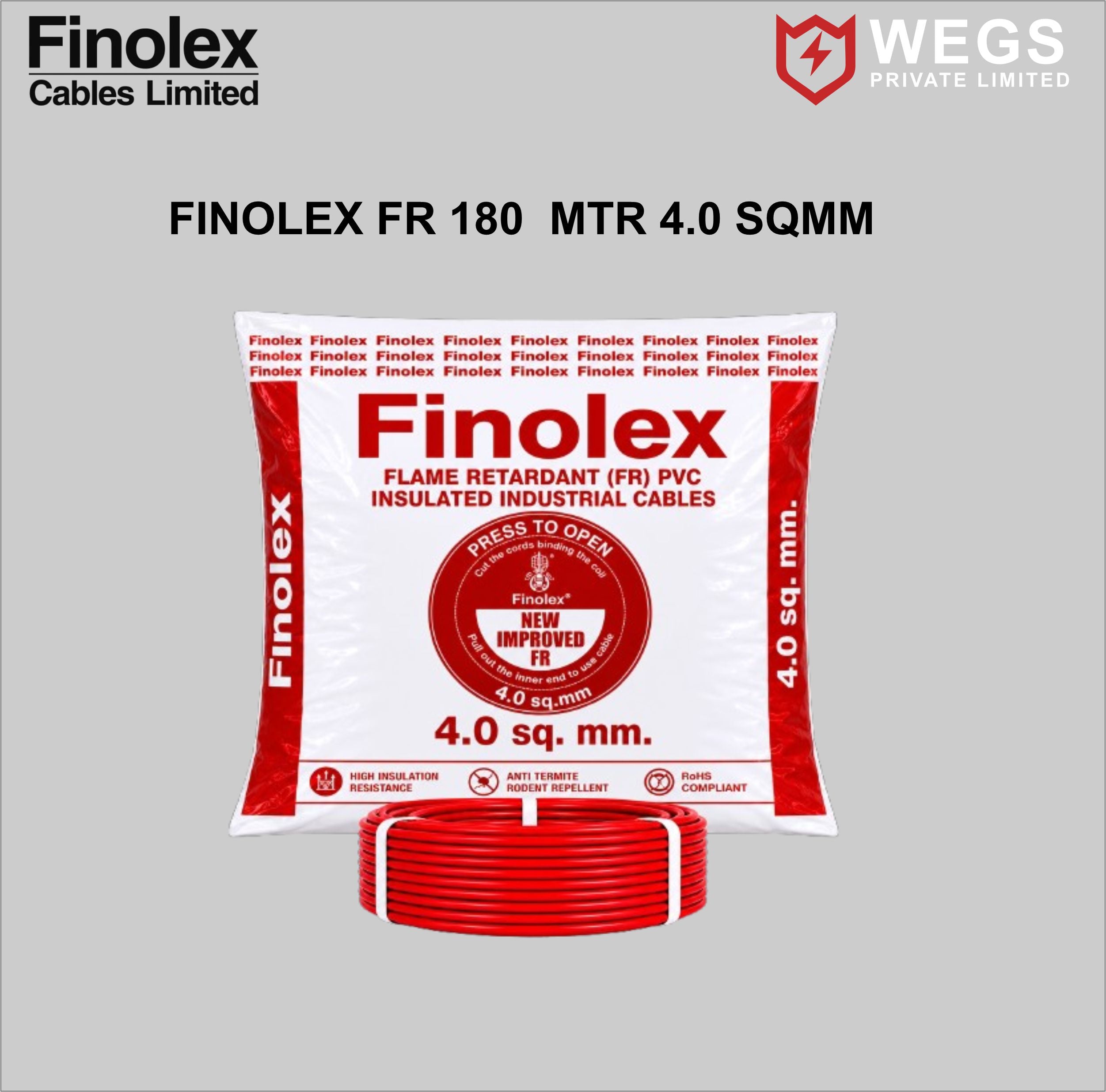 FINOLEX 4.0SQ MM WIRE (180MTR)