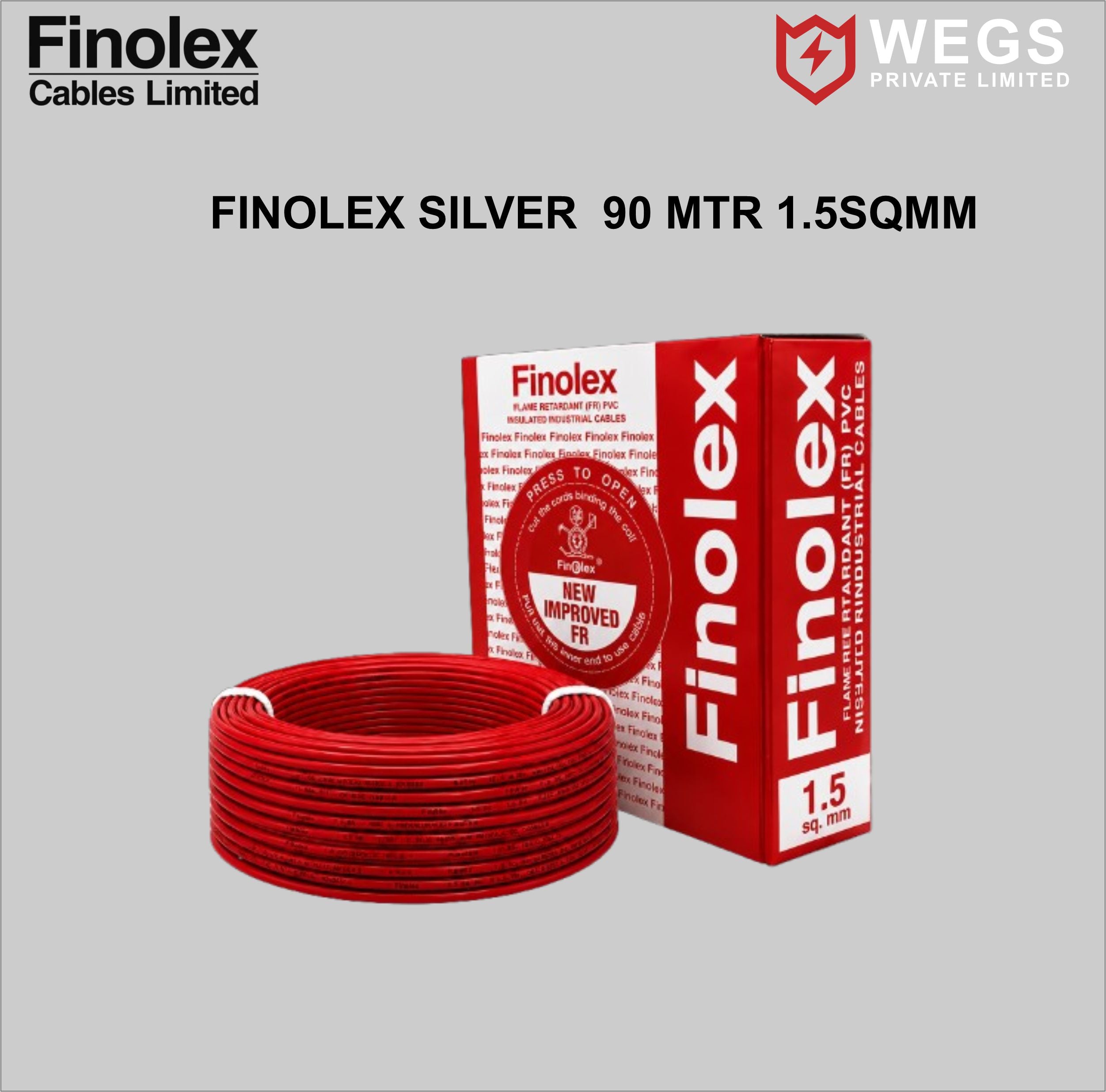 FINOLEX 1.5SQ MM WIRE (90MTR) SILVER