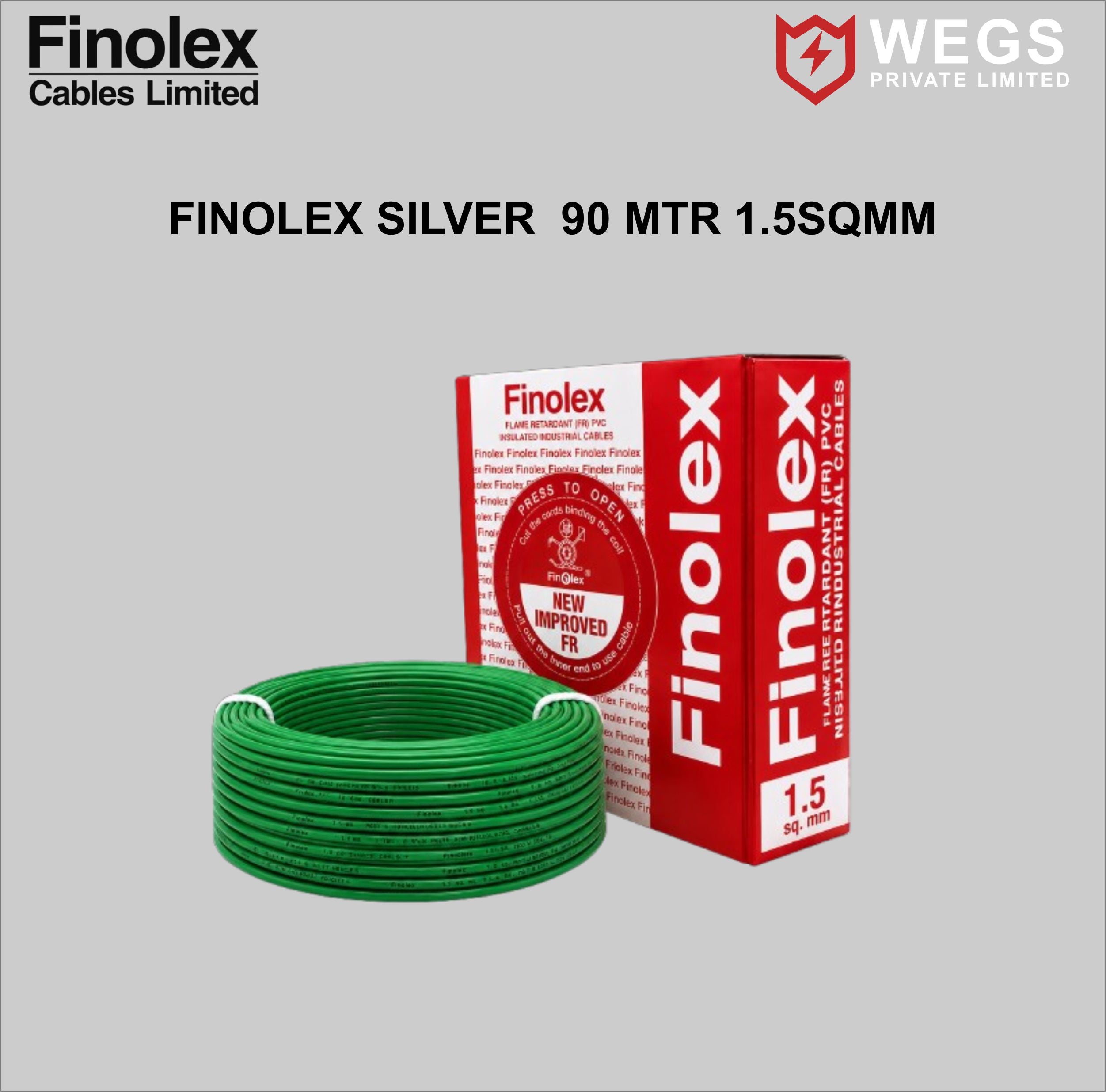 FINOLEX 1.5SQ MM WIRE (90MTR) SILVER