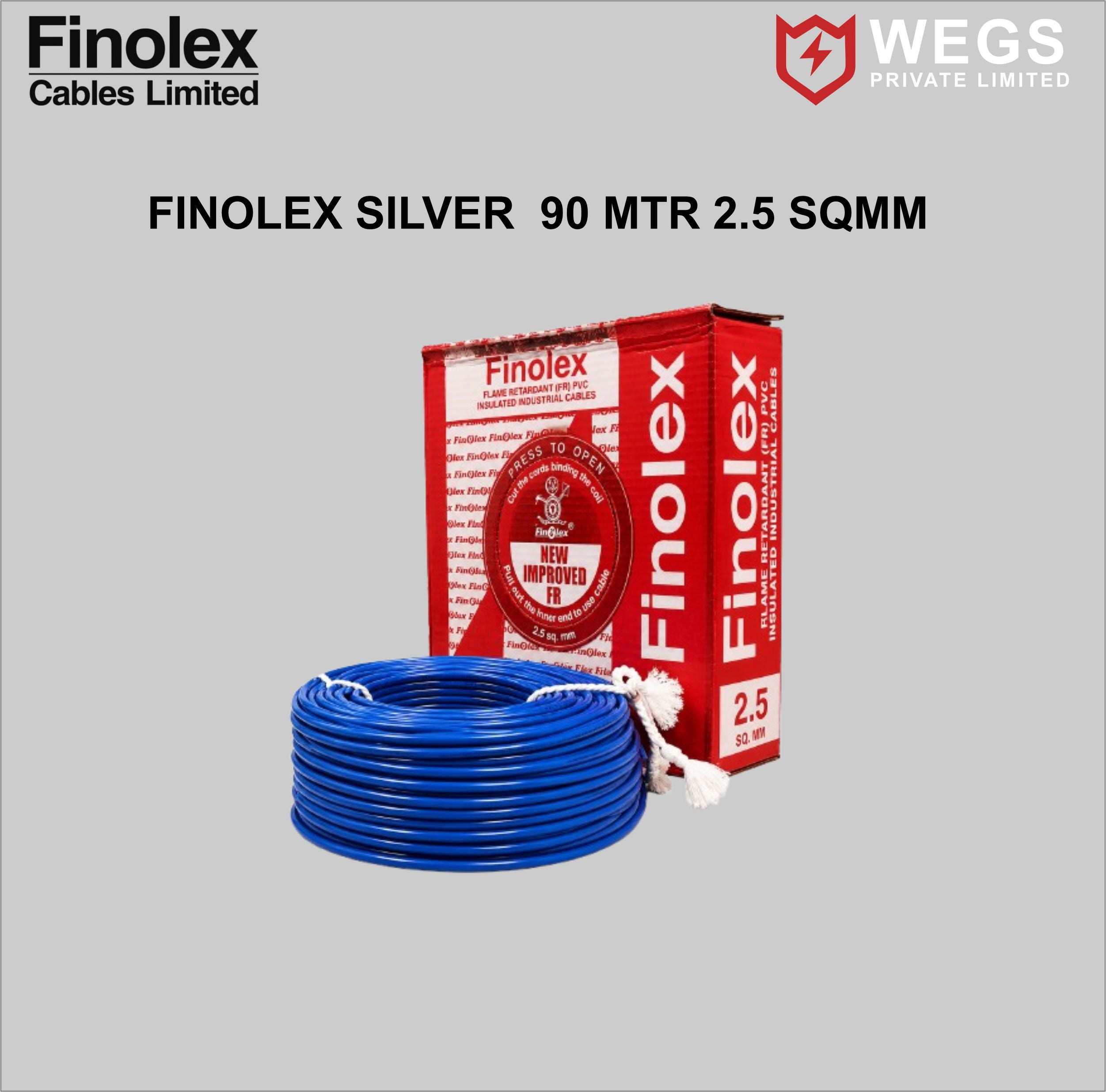 FINOLEX 2.5SQ MM WIRE (90MTR) SILVER