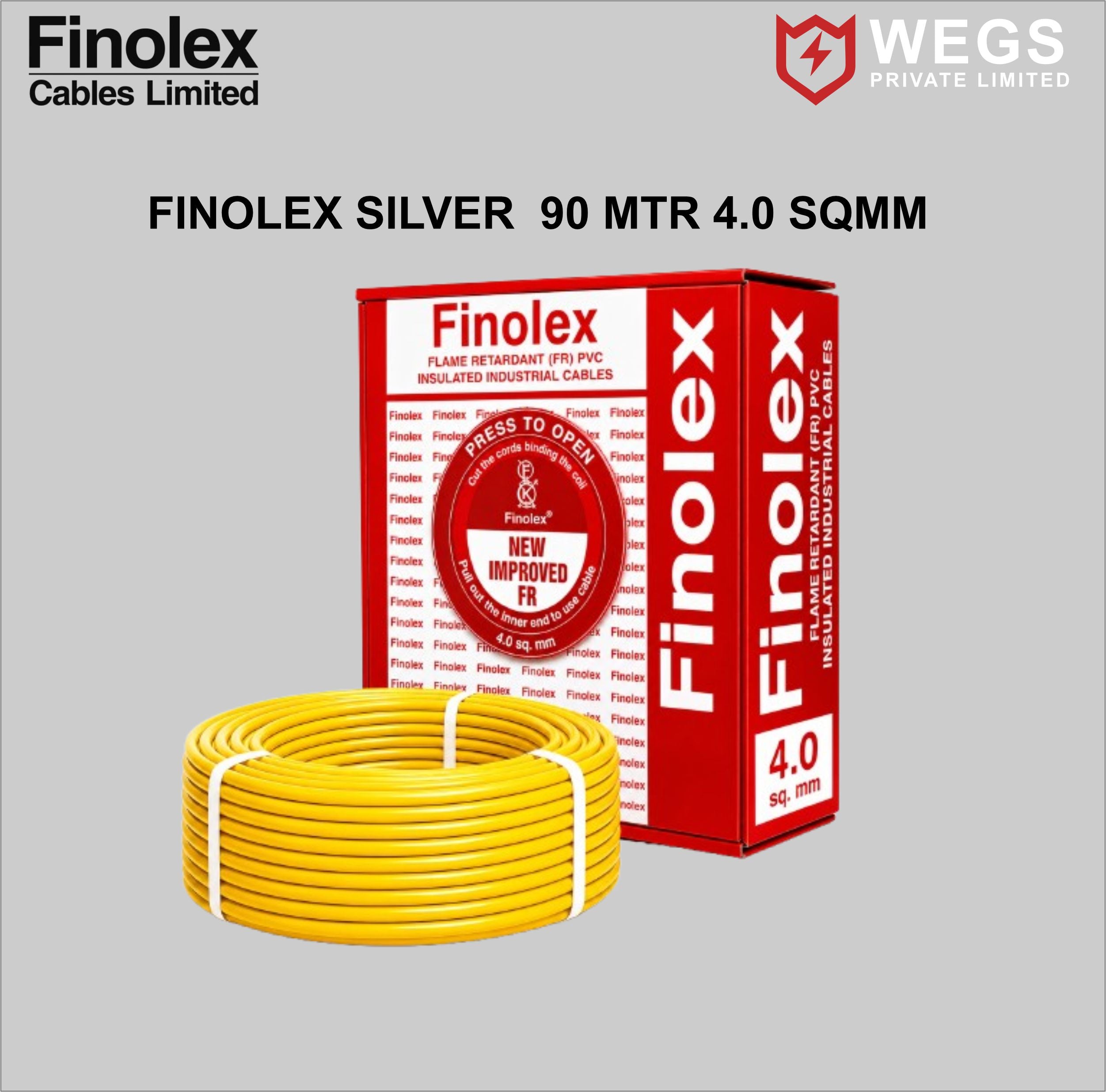 FINOLEX 4.0SQ MM WIRE (90MTR) SILVER