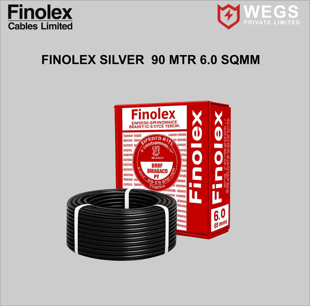 FINOLEX 6.0SQ MM WIRE (90MTR) SILVER