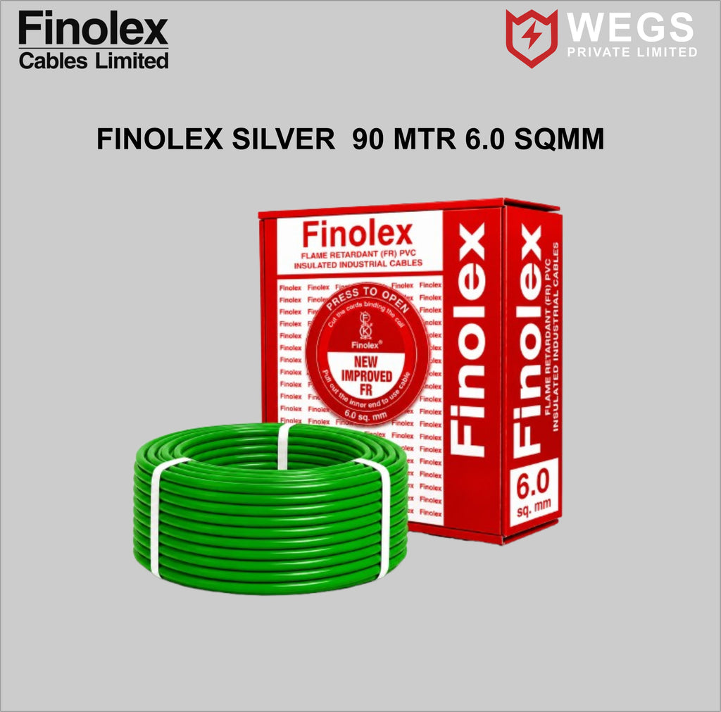FINOLEX 6.0SQ MM WIRE (90MTR) SILVER