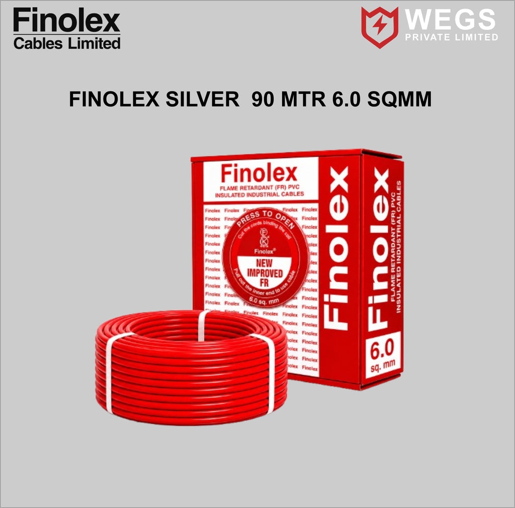 FINOLEX 6.0SQ MM WIRE (90MTR) SILVER