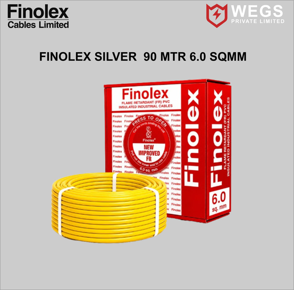 FINOLEX 6.0SQ MM WIRE (90MTR) SILVER