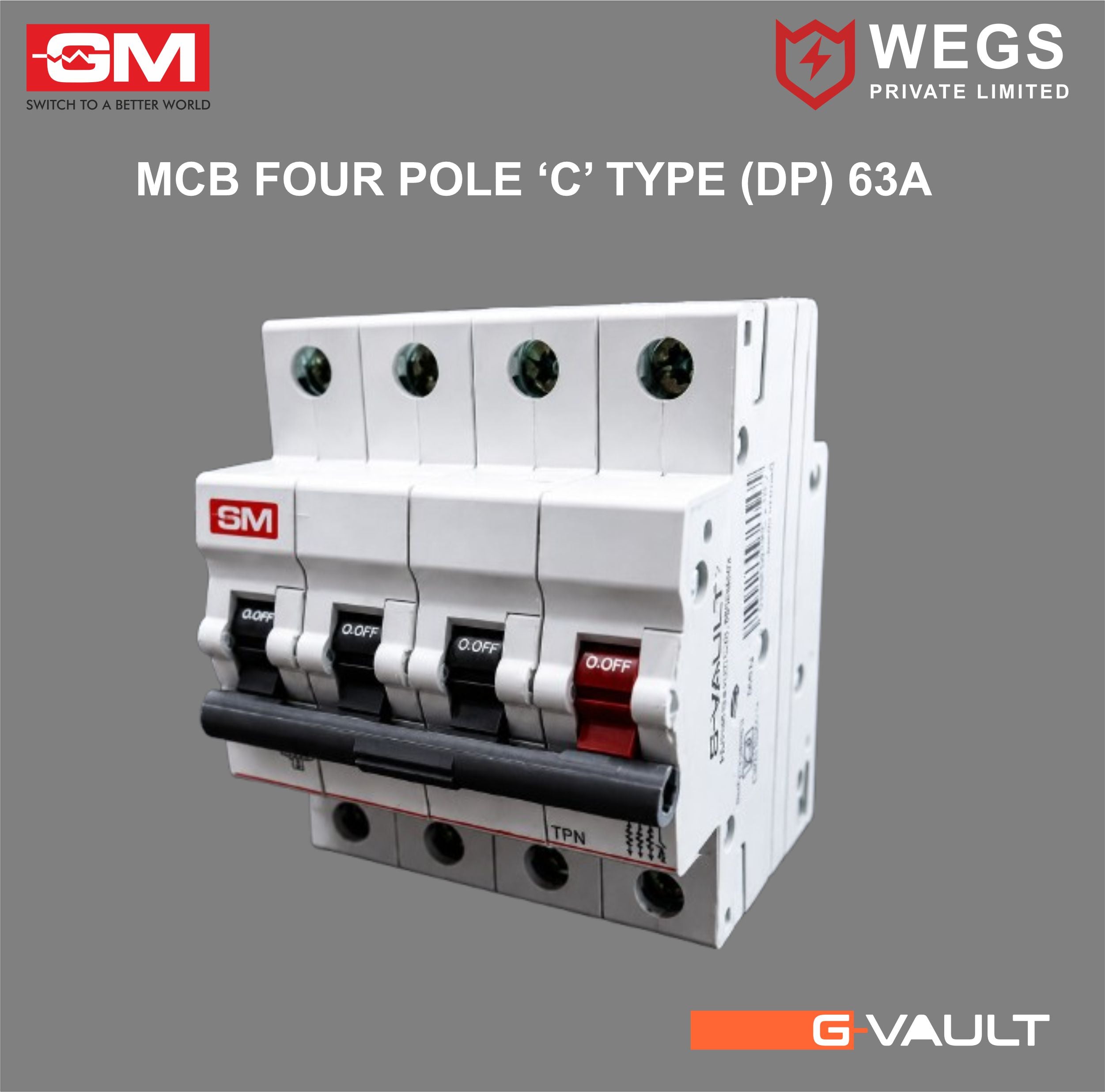 MCB 4 pole 'C' TYPE G-VAULT