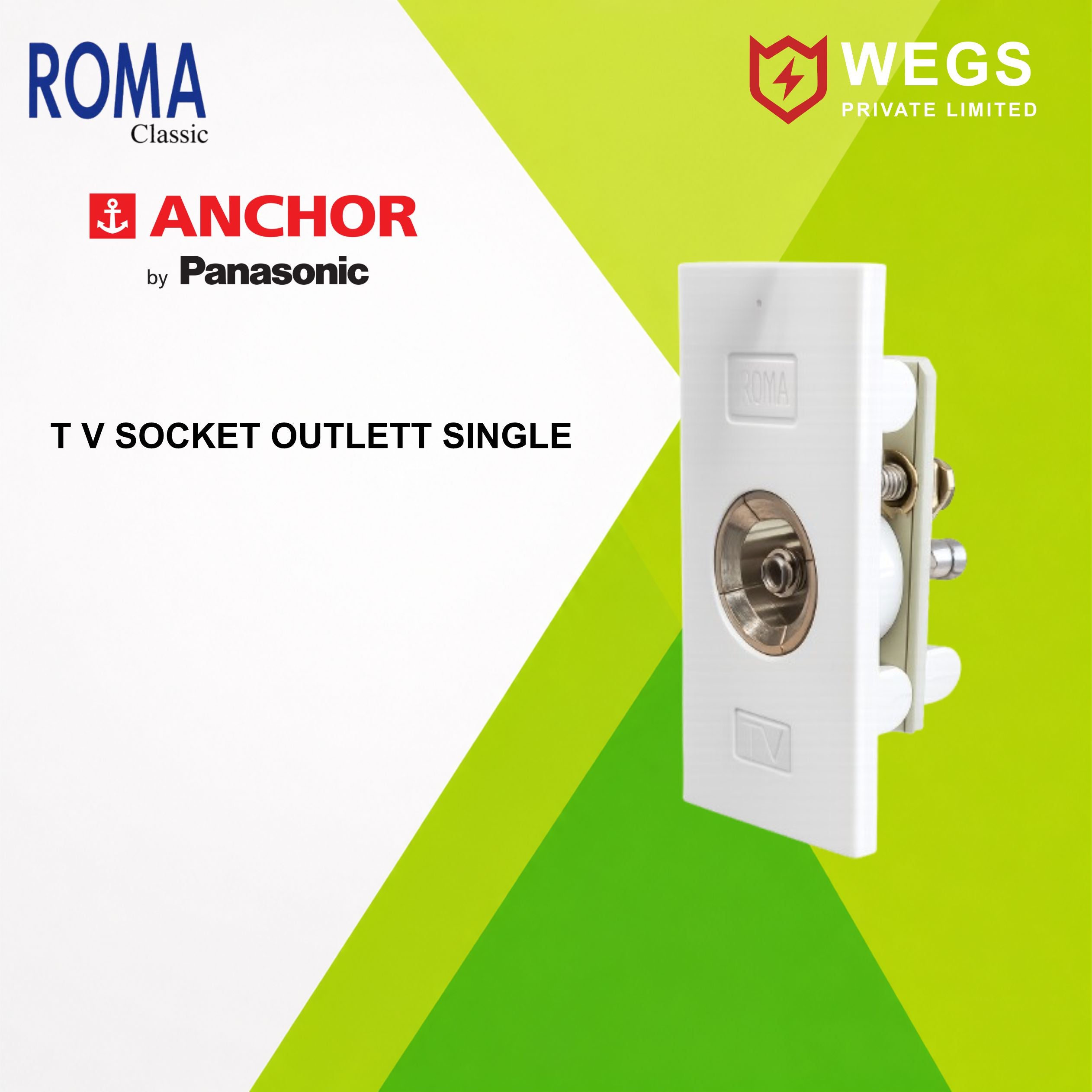 T.V. SOCKET OUTLET SINGLE SUPPORT MODULES