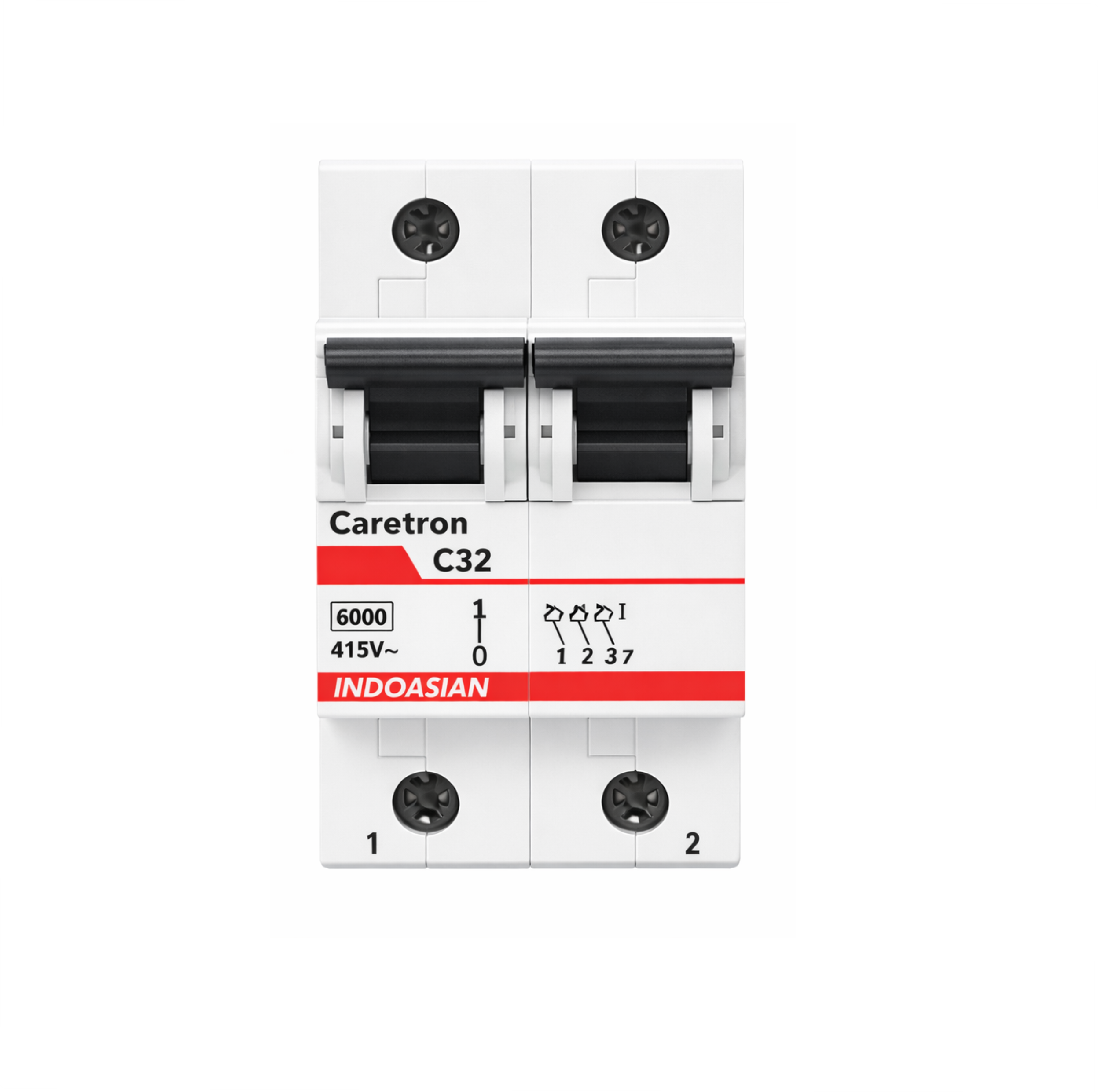 Indoasian Caretron MCB C Curve Double Pole DP