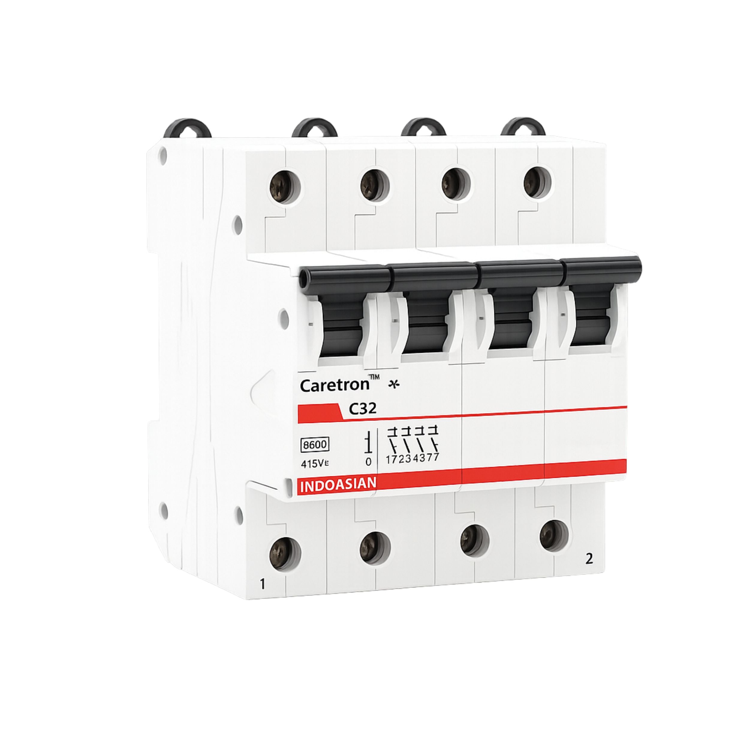 Indoasian Caretron MCB C Curve Four Pole