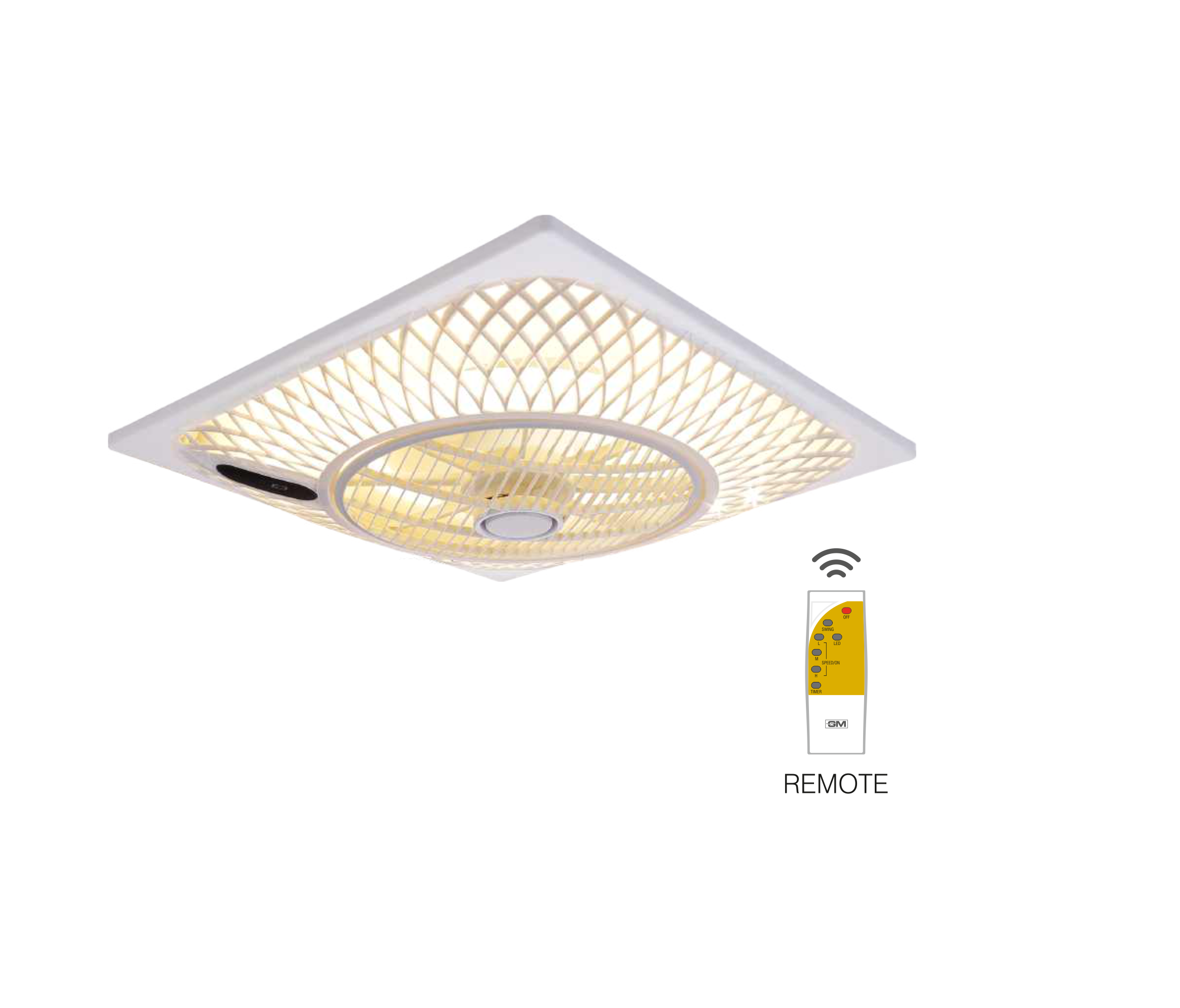 Gm Qundrangle Pro Ceiling Box Fan With Led Light