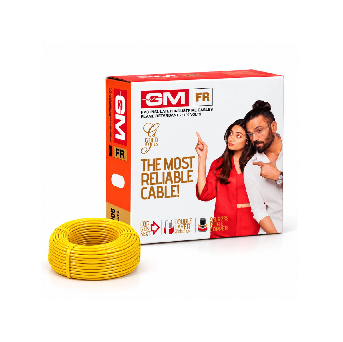 GM FR Gold 1.0SQ MM Wire (90MTRS)
