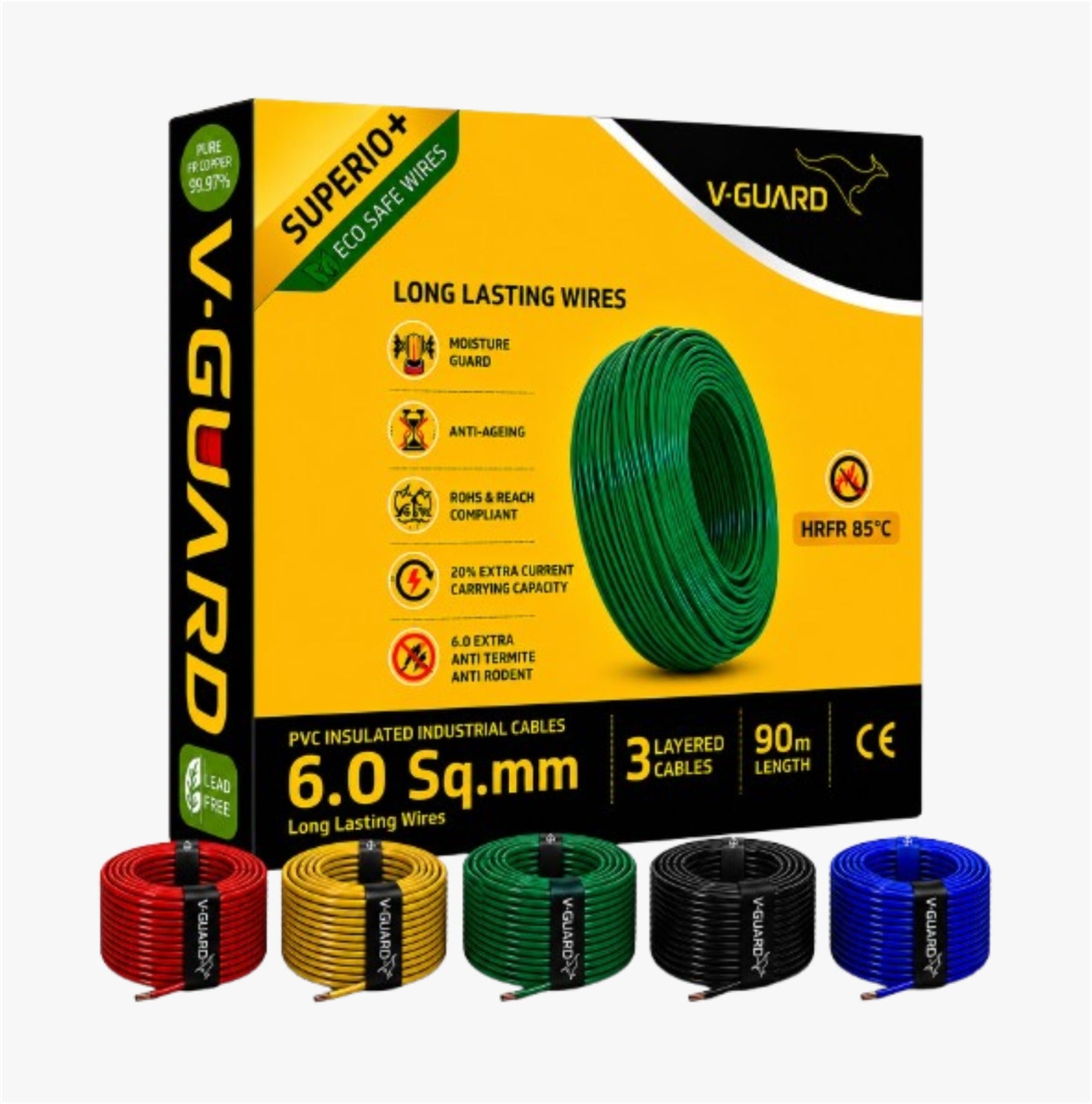 V-Guard Superio+ HRPR 6.0 SQ MM(90MTR)