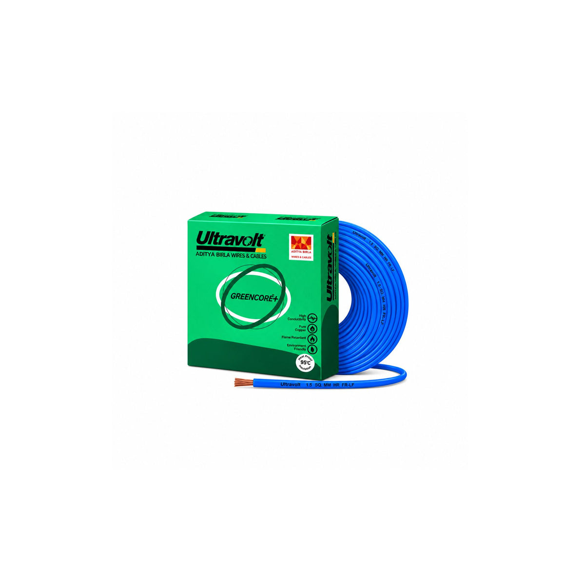 Ultravolt Green Core 2.5SQ MM Wire (90MTRS)