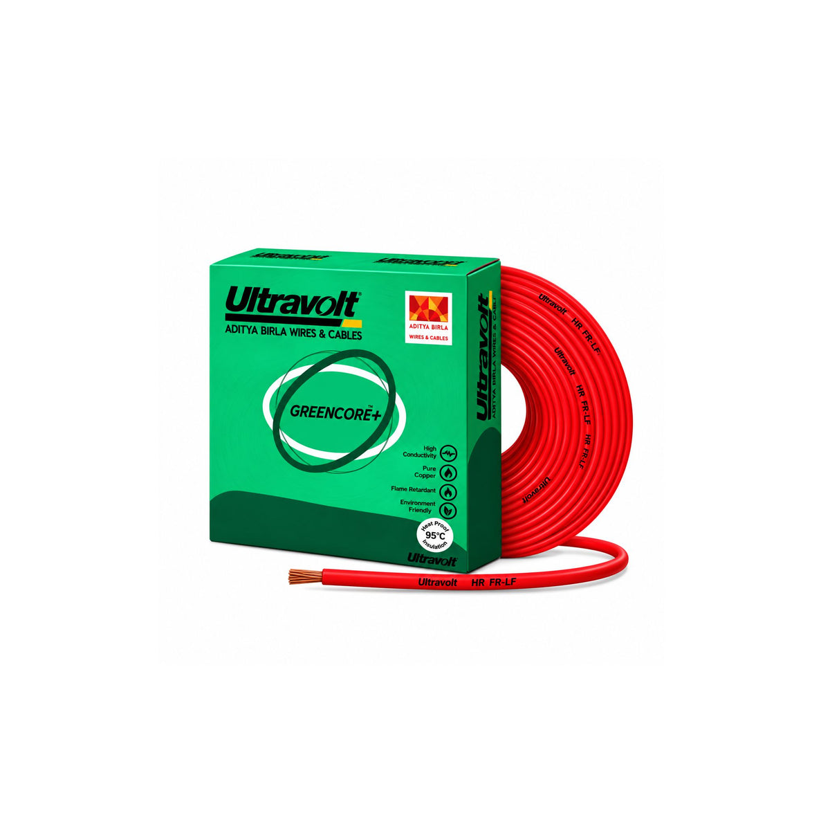 Ultravolt Green Core 4.0SQ MM Wire (90MTRS)